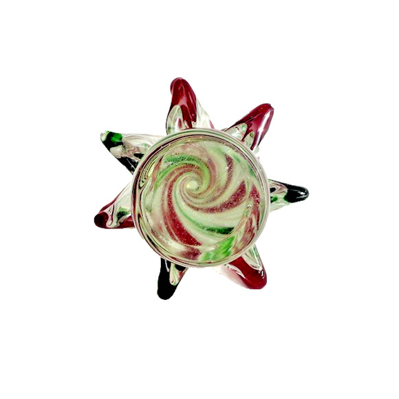 Blown Art Glass Christmas Tree ~ Clear Red & Green Swirl Twisted ~ 8” New - Picture 8 of 14